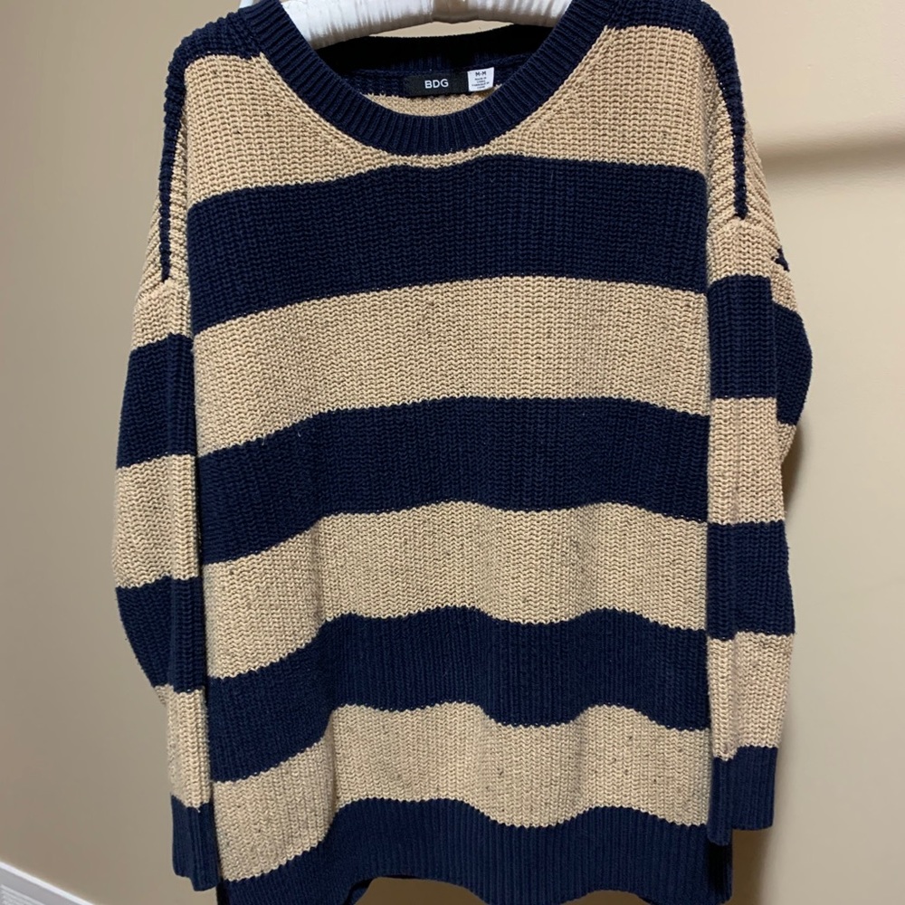 Cozy oversized striped sweater